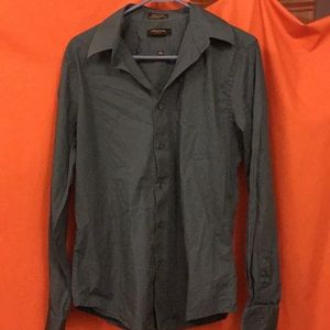 Structure slim fit blue fitted shirt